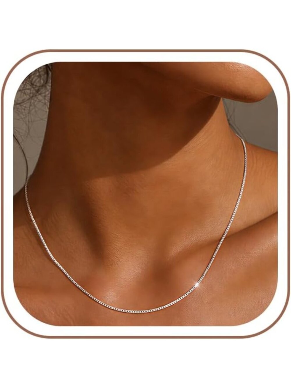 925 Sterling Silver Box Chain Necklace for Women - Elegant 1.1mm Jewelry Gift